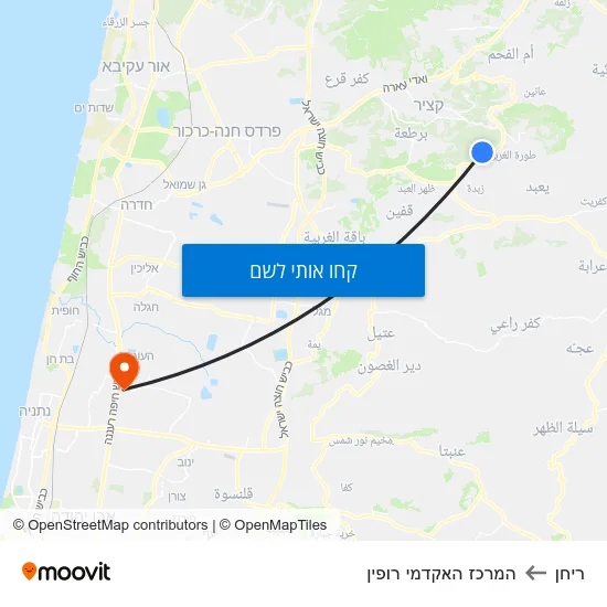 מפת ריחן להמרכז האקדמי רופין