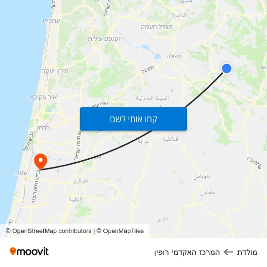 מפת מולדת להמרכז האקדמי רופין