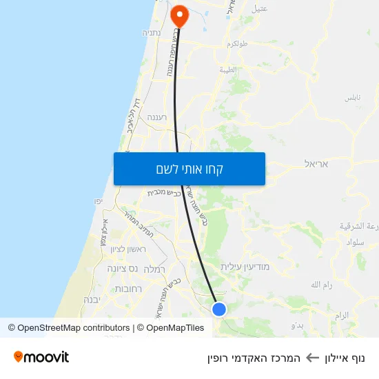 מפת נוף איילון להמרכז האקדמי רופין