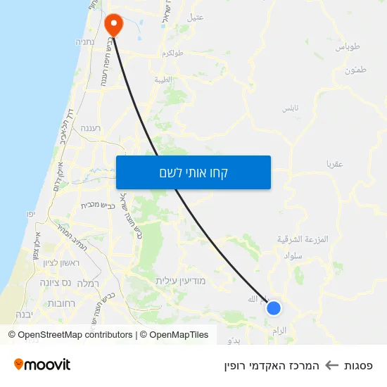 מפת פסגות להמרכז האקדמי רופין