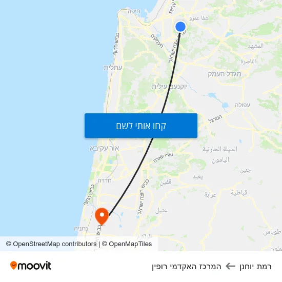 מפת רמת יוחנן להמרכז האקדמי רופין