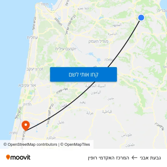מפת גבעת אבני להמרכז האקדמי רופין