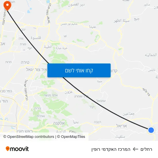 מפת רחלים להמרכז האקדמי רופין