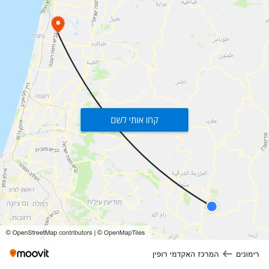 מפת רימונים להמרכז האקדמי רופין