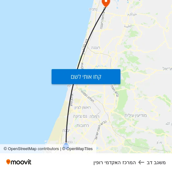 מפת משגב דב להמרכז האקדמי רופין