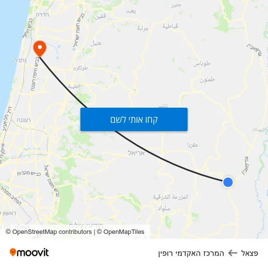 מפת פצאל להמרכז האקדמי רופין