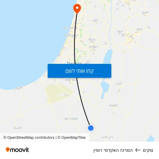 מפת צוקים להמרכז האקדמי רופין
