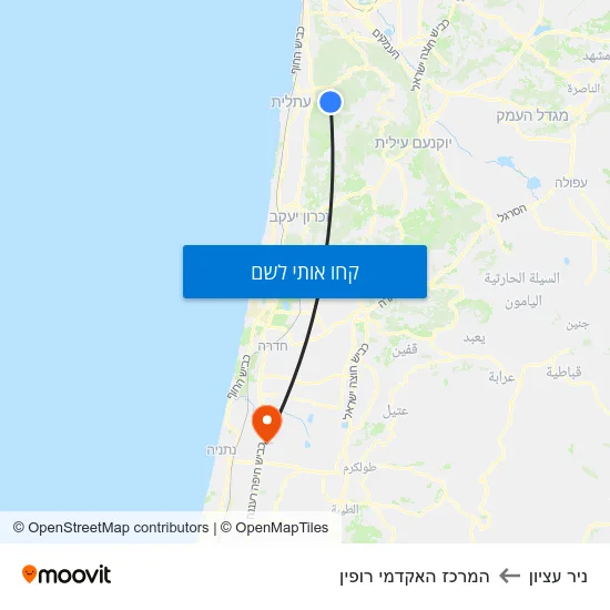 מפת ניר עציון להמרכז האקדמי רופין
