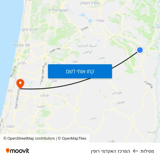 מפת מסילות להמרכז האקדמי רופין
