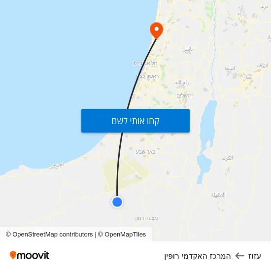 מפת עזוז להמרכז האקדמי רופין