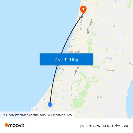 מפת סעד להמרכז האקדמי רופין
