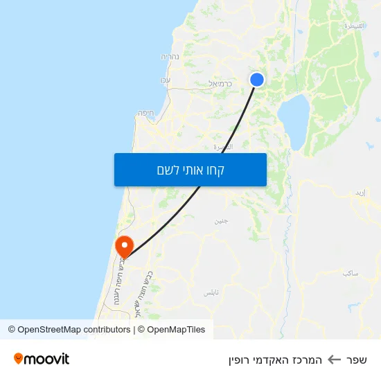 מפת שפר להמרכז האקדמי רופין