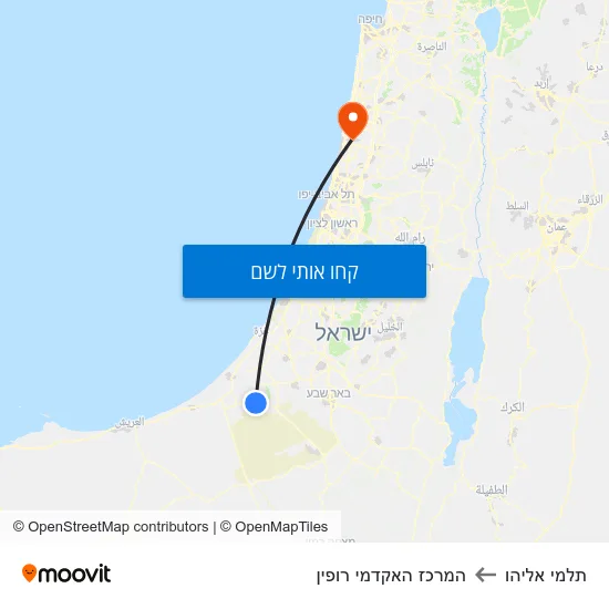 מפת תלמי אליהו להמרכז האקדמי רופין