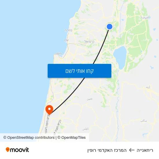 מפת ריחאנייה להמרכז האקדמי רופין