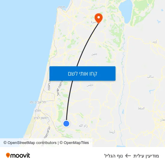 מפת מודיעין עילית לנוף הגליל