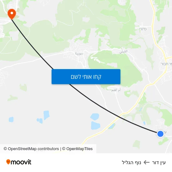 מפת עין דור לנוף הגליל