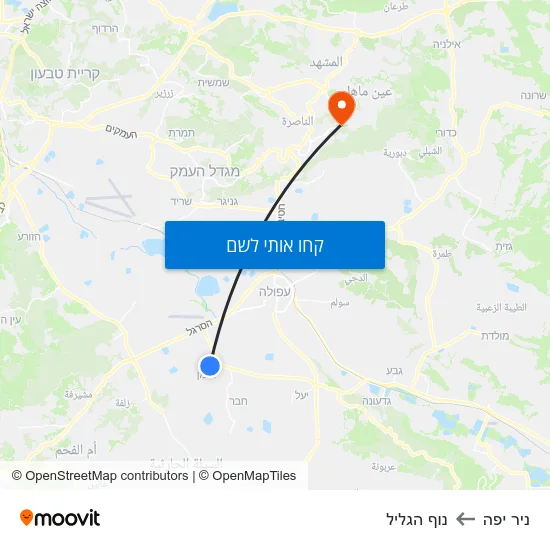 מפת ניר יפה לנוף הגליל