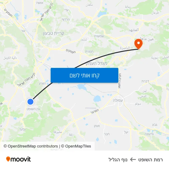 מפת רמת השופט לנוף הגליל