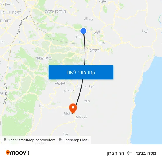 מפת מטה בנימין להר חברון
