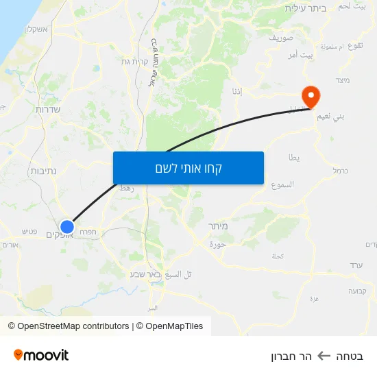 מפת בטחה להר חברון