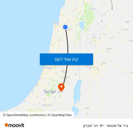 מפת ביר אל-מכסור להר חברון
