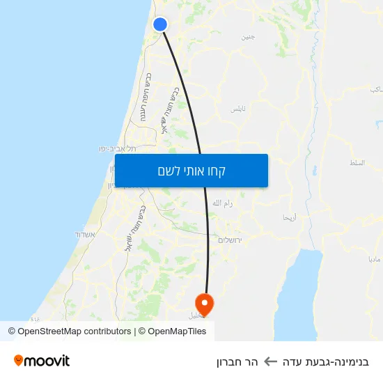 מפת בנימינה-גבעת עדה להר חברון