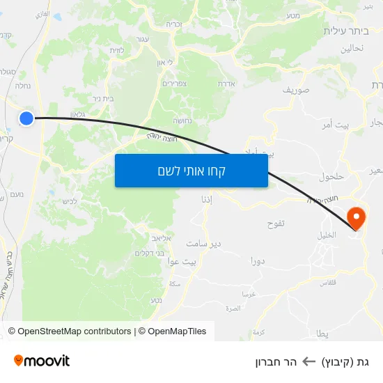 מפת גת (קיבוץ) להר חברון
