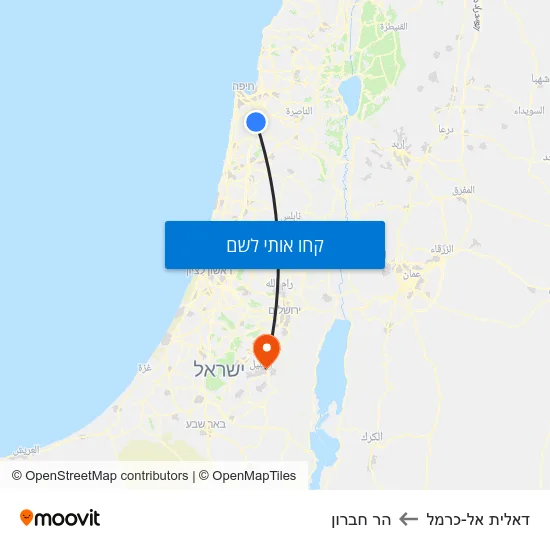 מפת דאלית אל-כרמל להר חברון