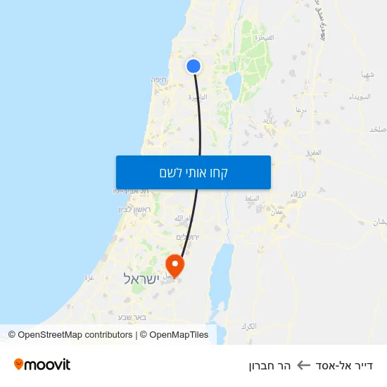 מפת דייר אל-אסד להר חברון