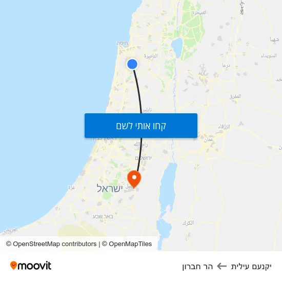 מפת יקנעם עילית להר חברון