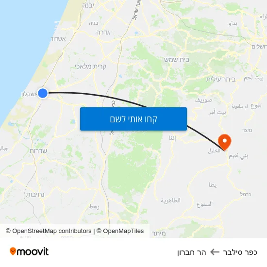 מפת כפר סילבר להר חברון