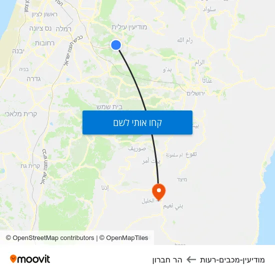 מפת מודיעין-מכבים-רעות להר חברון