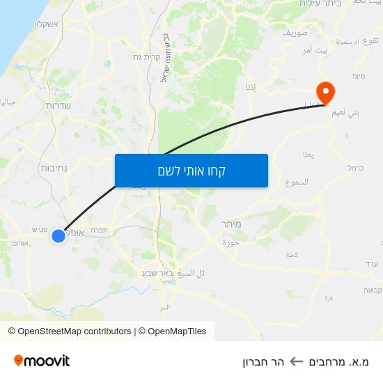 מפת מ.א. מרחבים להר חברון