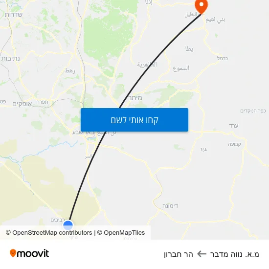 מפת מ.א. נווה מדבר להר חברון