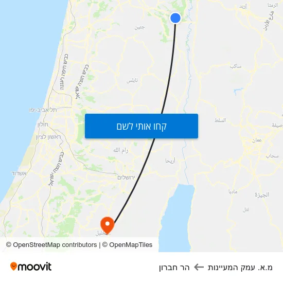 מפת מ.א. עמק המעיינות להר חברון