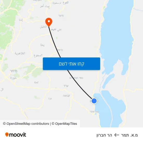 מפת מ.א. תמר להר חברון