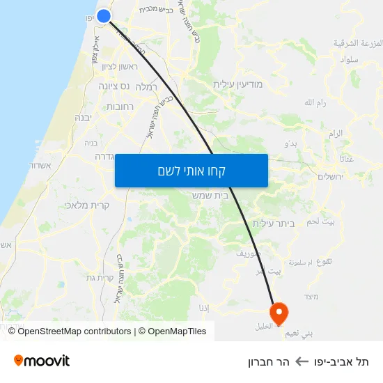 מפת תל אביב-יפו להר חברון