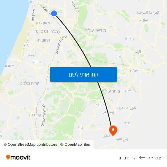 מפת צפרייה להר חברון