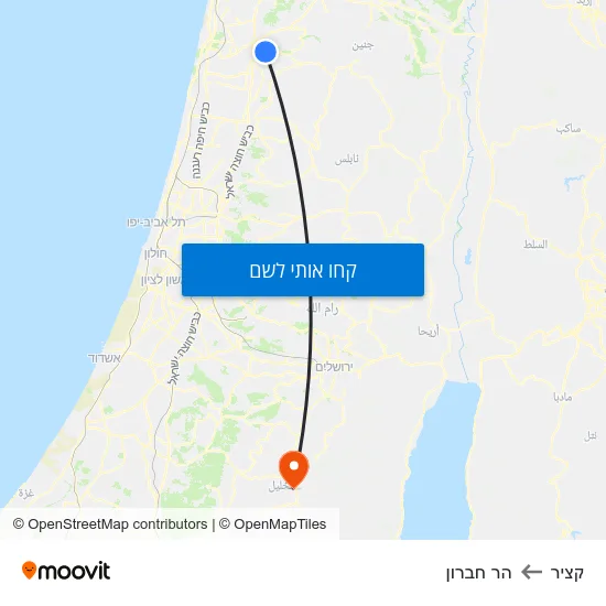 מפת קציר להר חברון