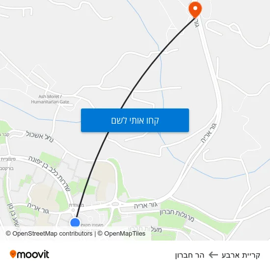 מפת קריית ארבע להר חברון