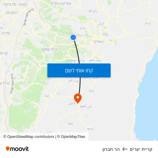 מפת קריית יערים להר חברון