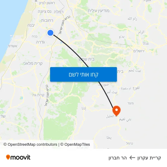 מפת קריית עקרון להר חברון