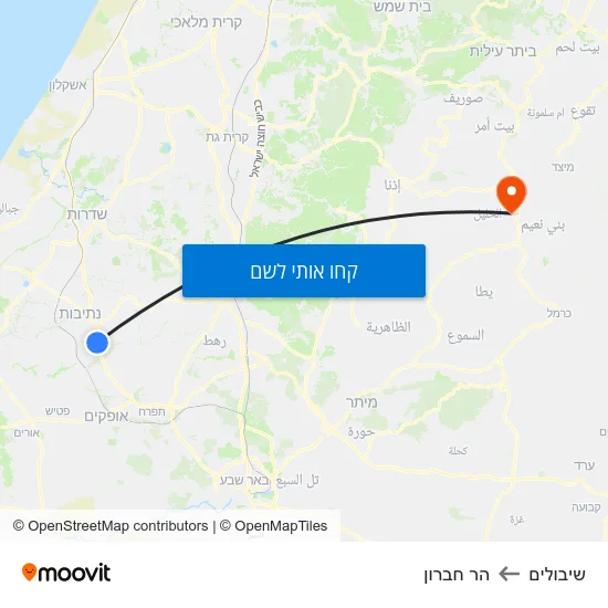 מפת שיבולים להר חברון