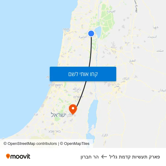 מפת פארק תעשיות קדמת גליל להר חברון