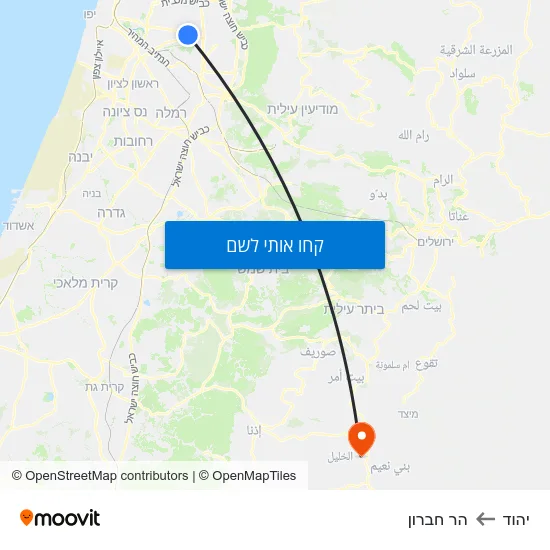 מפת יהוד להר חברון