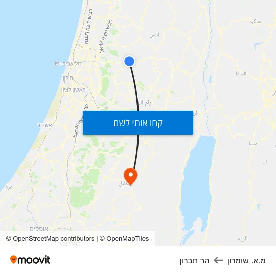 מפת מ.א. שומרון להר חברון