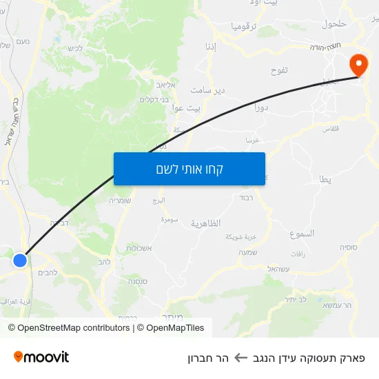 מפת פארק תעסוקה עידן הנגב להר חברון