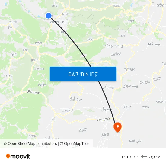 מפת צרעה להר חברון