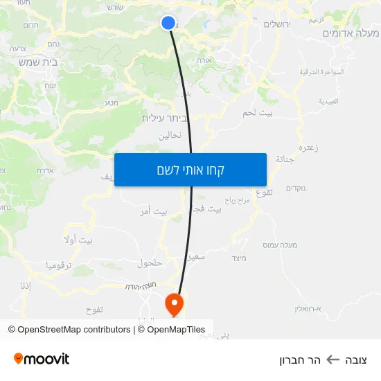 מפת צובה להר חברון