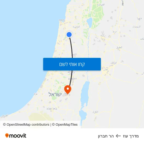 מפת מדרך עוז להר חברון